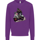 Scooter Skull MOD Moped Motorcycle Biker Mens Sweatshirt Jumper Purple