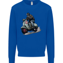 Scooter Skull MOD Moped Motorcycle Biker Mens Sweatshirt Jumper Royal Blue