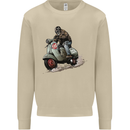 Scooter Skull MOD Moped Motorcycle Biker Mens Sweatshirt Jumper Sand