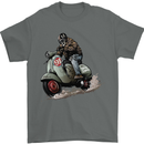 Scooter Skull MOD Moped Motorcycle Biker Mens T-Shirt Cotton Gildan Charcoal