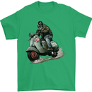 Scooter Skull MOD Moped Motorcycle Biker Mens T-Shirt Cotton Gildan Irish Green