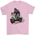 Scooter Skull MOD Moped Motorcycle Biker Mens T-Shirt Cotton Gildan Light Pink