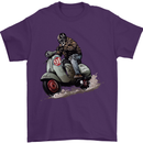 Scooter Skull MOD Moped Motorcycle Biker Mens T-Shirt Cotton Gildan Purple