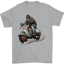 Scooter Skull MOD Moped Motorcycle Biker Mens T-Shirt Cotton Gildan Sports Grey