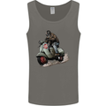 Scooter Skull MOD Moped Motorcycle Biker Mens Vest Tank Top Charcoal