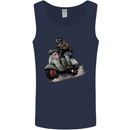 Scooter Skull MOD Moped Motorcycle Biker Mens Vest Tank Top Navy Blue