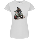 Scooter Skull MOD Moped Motorcycle Biker Womens Petite Cut T-Shirt White