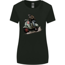 Scooter Skull MOD Moped Motorcycle Biker Womens Wider Cut T-Shirt Black