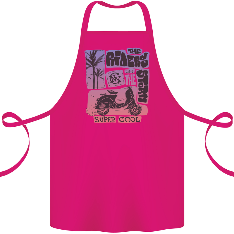 Scooter the Riders on the Storm Motorbike Cotton Apron 100% Organic Pink