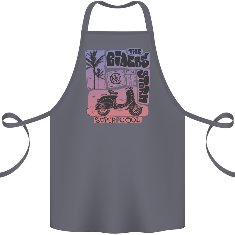 Scooter the Riders on the Storm Motorbike Cotton Apron 100% Organic Steel