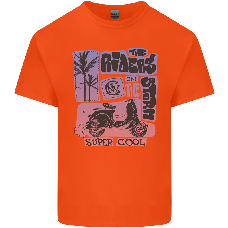 Scooter the Riders on the Storm Motorbike Kids T-Shirt Childrens Orange