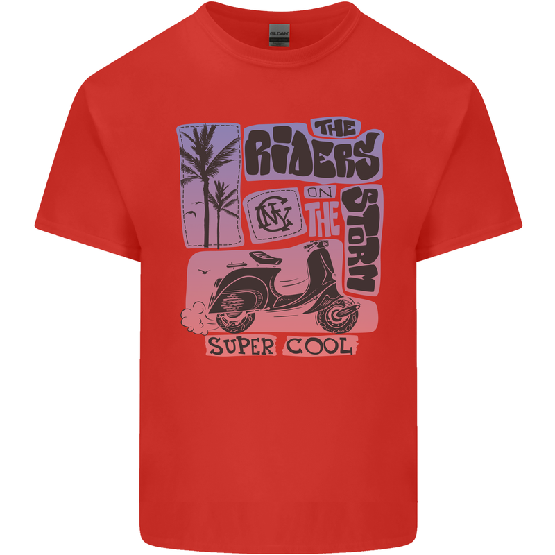 Scooter the Riders on the Storm Motorbike Kids T-Shirt Childrens Red