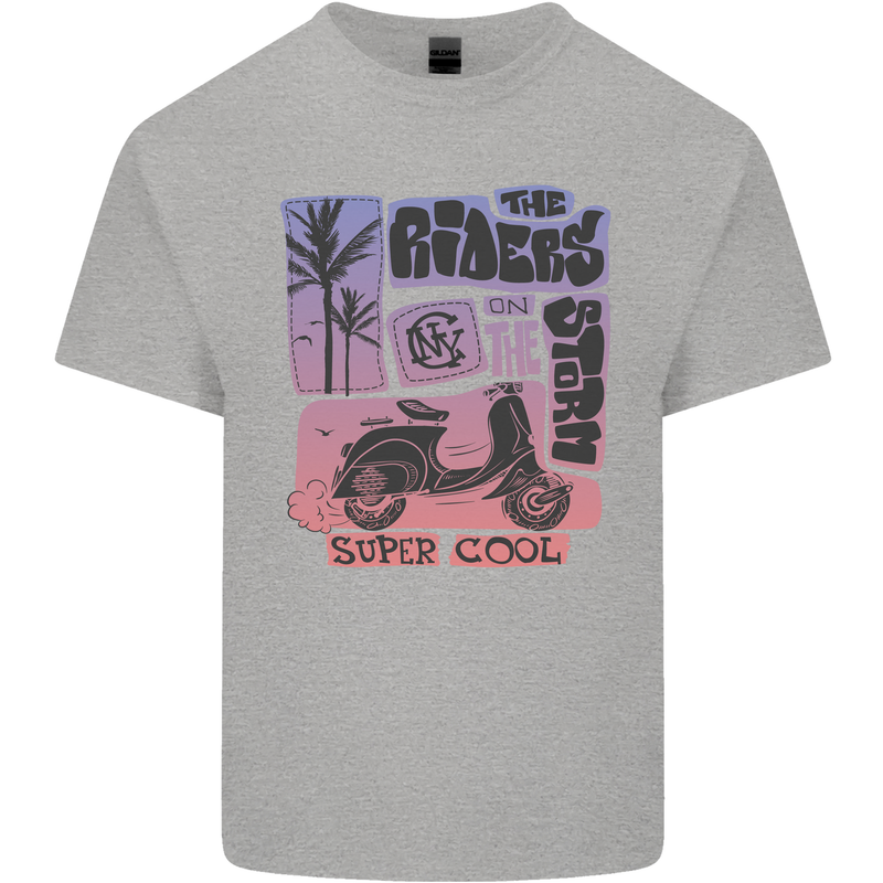 Scooter the Riders on the Storm Motorbike Kids T-Shirt Childrens Sports Grey