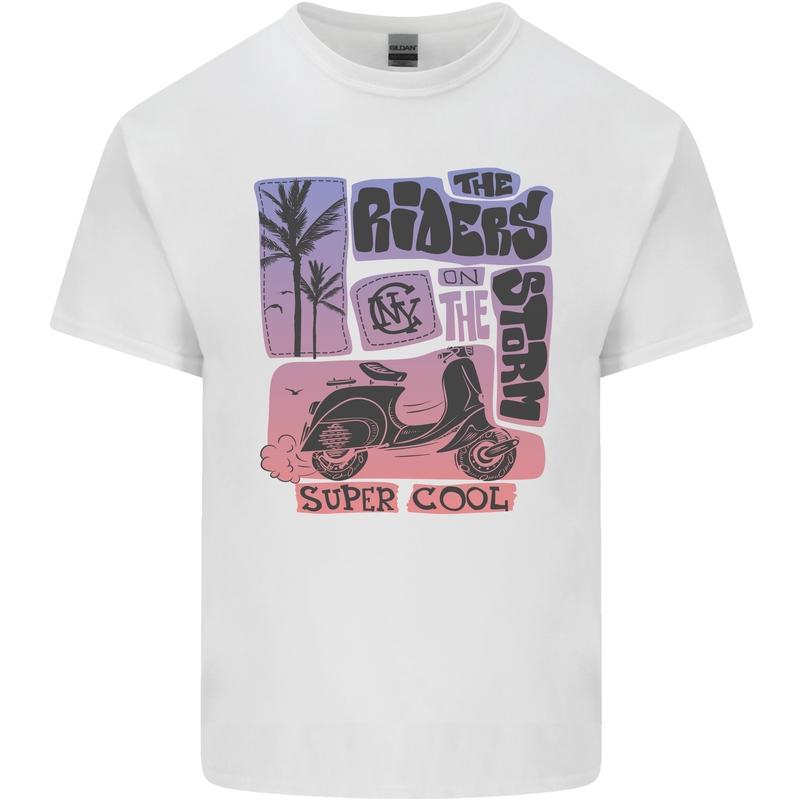Scooter the Riders on the Storm Motorbike Kids T-Shirt Childrens White