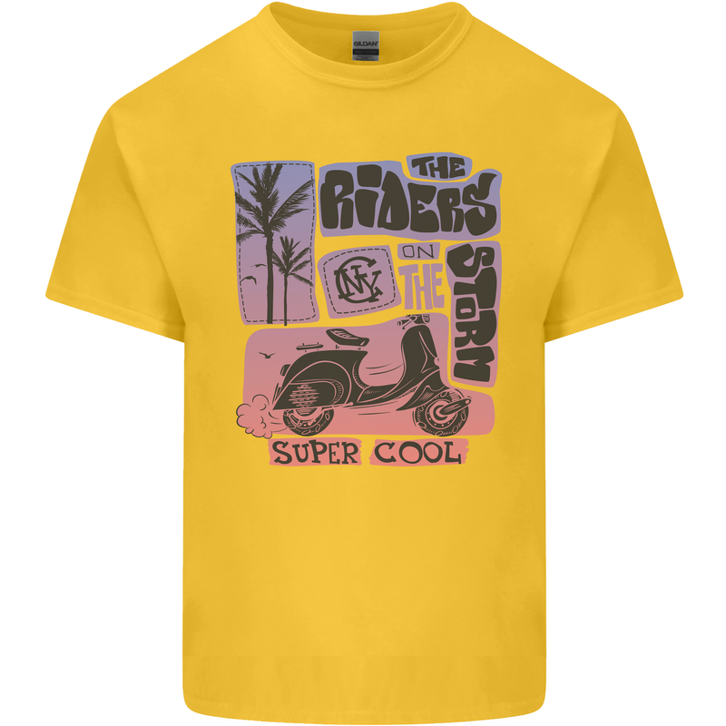 Scooter the Riders on the Storm Motorbike Kids T-Shirt Childrens Yellow