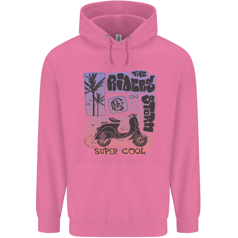 Scooter the Riders on the Storm Motorbike Mens 80% Cotton Hoodie Azelea