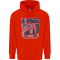 Scooter the Riders on the Storm Motorbike Mens 80% Cotton Hoodie Bright Red