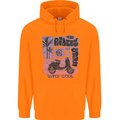 Scooter the Riders on the Storm Motorbike Mens 80% Cotton Hoodie Orange