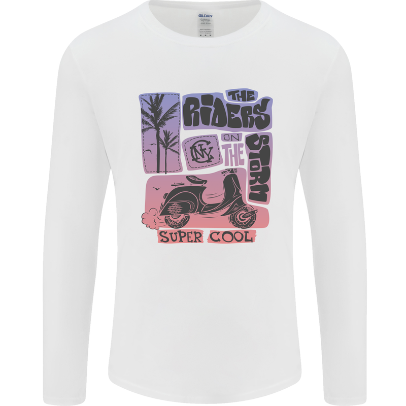 Scooter the Riders on the Storm Motorbike Mens Long Sleeve T-Shirt White