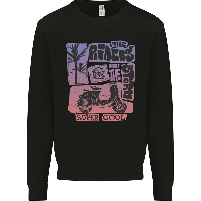Scooter the Riders on the Storm Motorbike Mens Sweatshirt Jumper Black