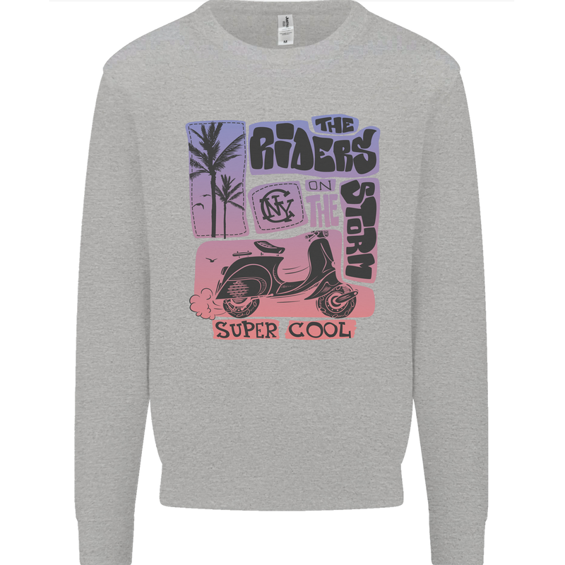 Scooter the Riders on the Storm Motorbike Mens Sweatshirt Jumper Sports Grey