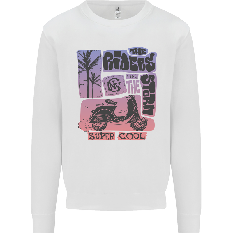 Scooter the Riders on the Storm Motorbike Mens Sweatshirt Jumper White