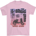 Scooter the Riders on the Storm Motorbike Mens T-Shirt Cotton Gildan Light Pink