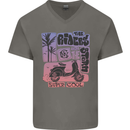 Scooter the Riders on the Storm Motorbike Mens V-Neck Cotton T-Shirt Charcoal