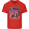 Scooter the Riders on the Storm Motorbike Mens V-Neck Cotton T-Shirt Red
