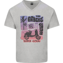 Scooter the Riders on the Storm Motorbike Mens V-Neck Cotton T-Shirt Sports Grey