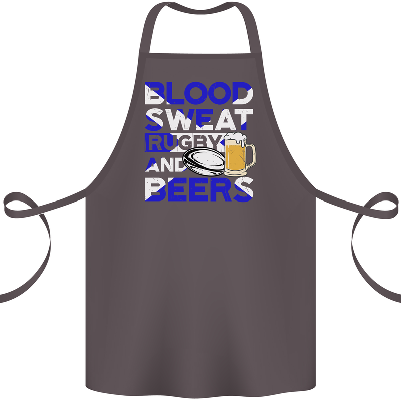 Scotland Blood Sweat & Beers Rugby Scottish Cotton Apron 100% Organic Dark Grey