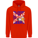 Scotland Blood Sweat & Beers Rugby Scottish Mens 80% Cotton Hoodie Bright Red