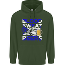 Scotland Blood Sweat & Beers Rugby Scottish Mens 80% Cotton Hoodie Forest Green