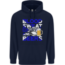 Scotland Blood Sweat & Beers Rugby Scottish Mens 80% Cotton Hoodie Navy Blue