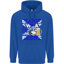 Scotland Blood Sweat & Beers Rugby Scottish Mens 80% Cotton Hoodie Royal Blue