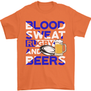 Scotland Blood Sweat & Beers Rugby Scottish Mens T-Shirt Cotton Gildan Orange