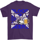 Scotland Blood Sweat & Beers Rugby Scottish Mens T-Shirt Cotton Gildan Purple