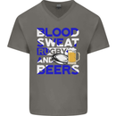 Scotland Blood Sweat & Beers Rugby Scottish Mens V-Neck Cotton T-Shirt Charcoal