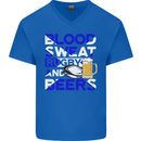 Scotland Blood Sweat & Beers Rugby Scottish Mens V-Neck Cotton T-Shirt Royal Blue