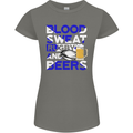 Scotland Blood Sweat & Beers Rugby Scottish Womens Petite Cut T-Shirt Charcoal