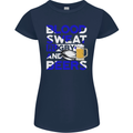 Scotland Blood Sweat & Beers Rugby Scottish Womens Petite Cut T-Shirt Navy Blue