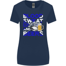Scotland Blood Sweat & Beers Rugby Scottish Womens Wider Cut T-Shirt Navy Blue