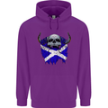 Scotland Flag Skull Scottish Biker Gothic Childrens Kids Hoodie Purple