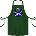 Scotland Flag Skull Scottish Biker Gothic Cotton Apron 100% Organic Forest Green