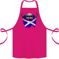 Scotland Flag Skull Scottish Biker Gothic Cotton Apron 100% Organic Pink