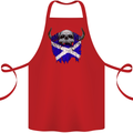 Scotland Flag Skull Scottish Biker Gothic Cotton Apron 100% Organic Red