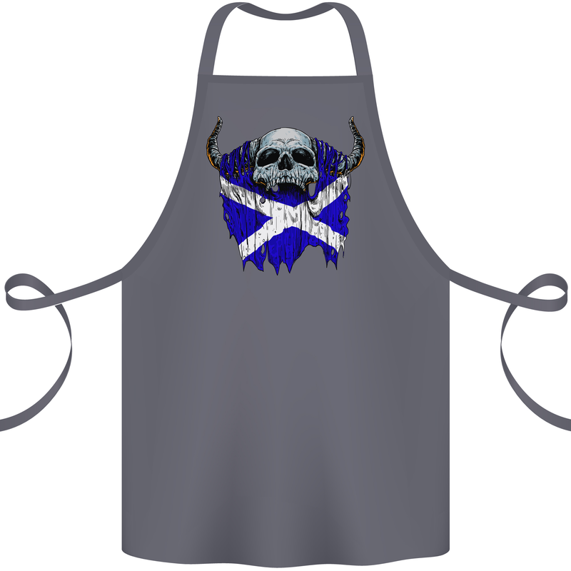Scotland Flag Skull Scottish Biker Gothic Cotton Apron 100% Organic Steel