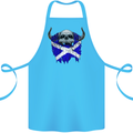 Scotland Flag Skull Scottish Biker Gothic Cotton Apron 100% Organic Turquoise