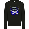 Scotland Flag Skull Scottish Biker Gothic Kids Sweatshirt Jumper Black