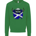 Scotland Flag Skull Scottish Biker Gothic Kids Sweatshirt Jumper Irish Green